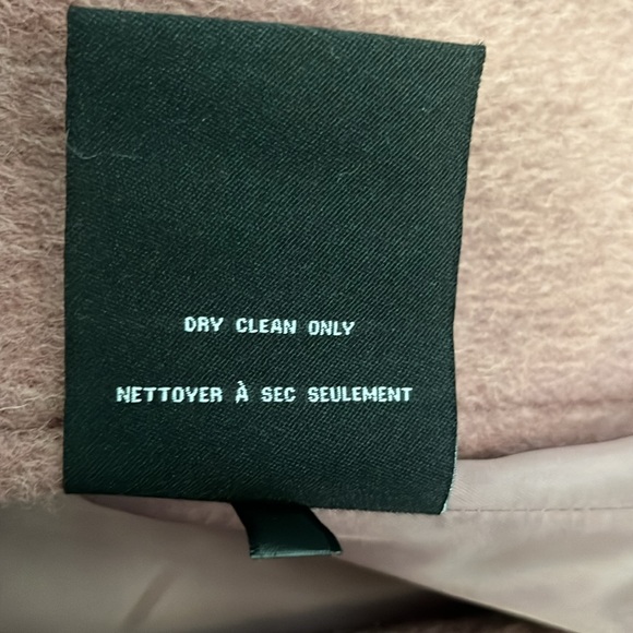 Cole HAAN Faux-Fur COLLAR Wool Blend Belted WRAP Coat Burgundy Size 12 - Picture 5 of 7